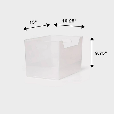 XL Multipurpose Storage Bin Clear - Brightroomâ„¢: Polypropylene Utility, 1499 Volume, 9.75" H, 15" W, 10.25" D - Image 3