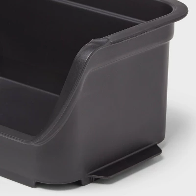 2.3qt Open Front Stackable Storage Bin - Brightroomâ„¢: Portable Black Utility Basket, Universal Storage, 4" Height - Image 2