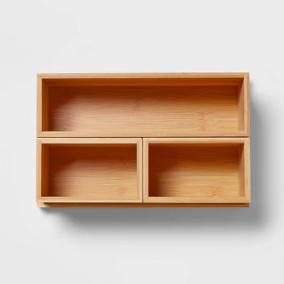 11.25" X 7" X 4.5" Modular Bamboo Vanity Organizer With Magnetic Strip - Brightroomâ„¢ - Image 2