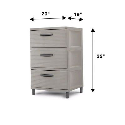 3 Drawer Storage Cabinet Gray - Brightroomâ„¢: Plastic Utility Storage Drawers, Universal Organization, No Assembly Required - Image 5