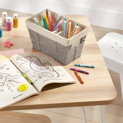 10.25" X 6" X 6" Small Woven Twisted Paper Rope Tapered Basket Gray - Brightroomâ„¢