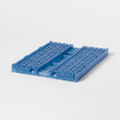 Rectangular Plastic Foldable Medium Crate Blue - Brightroomâ„¢ - Image 2