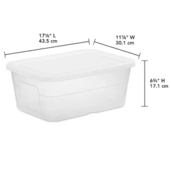 16qt Clear Storage Box With Lid White - Brightroomâ„¢