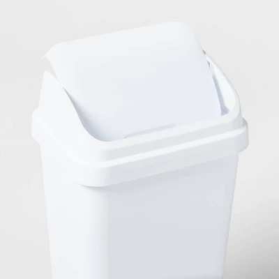13gal Swing Top Waste Basket White - Brightroomâ„¢ - Image 2