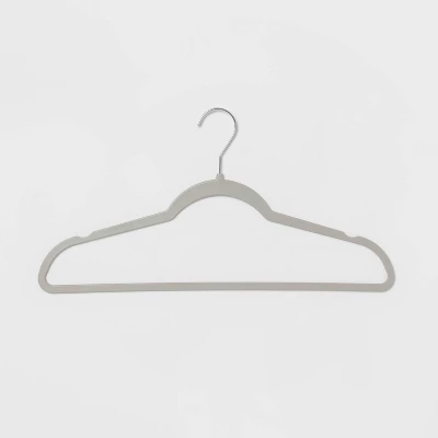 10pk Thin Plastic Hangers Gray - Brightroomâ„¢: Slim Clothes Hangers For Adults, 17.5" X 9.1" X 0.2", Household Use - Image 2