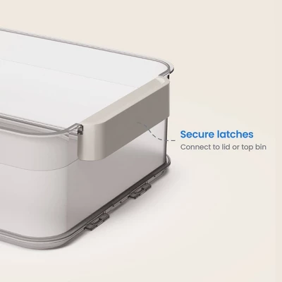 Click In Place 10qt Clear Plastic Storage Bin With White Latch For Home And Office Organization - Brightroom™​ - Image 5