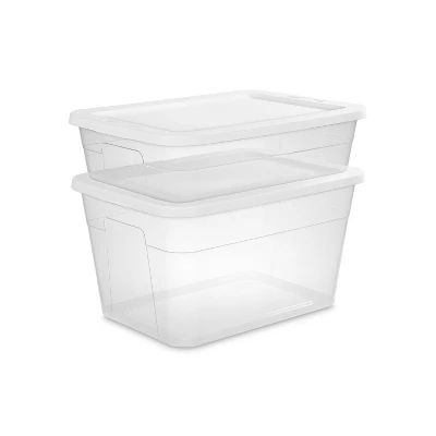56qt Clear Non-Latching Storage Box With White Lid - Brightroomâ„¢ - Image 10