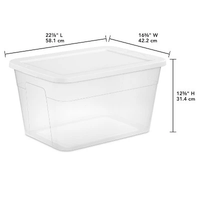 56qt Clear Non-Latching Storage Box With White Lid - Brightroomâ„¢