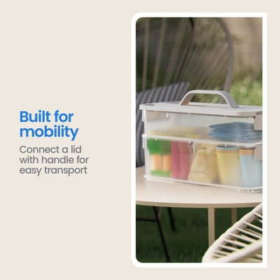 Click In Place 4.5qt Clear Slim Plastic Storage Bin With White Latch For Home And Office Organization - Brightroomâ„¢ - Image 5