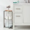 Small Space Storage Cabinet Brushed Nickel Metal - Brightroom™