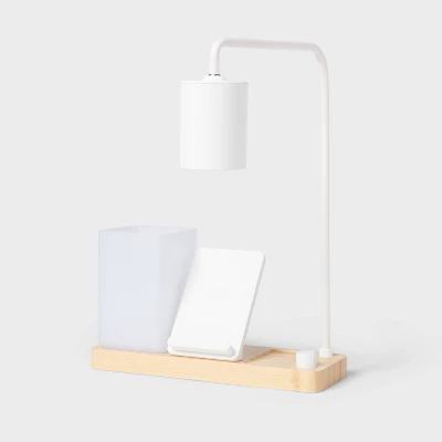 Desk Lamp With Wireless Charging And Storage (Includes LED Light Bulb) - Brightroomâ„¢: Table Lamp, Desk Organizer, USB Port