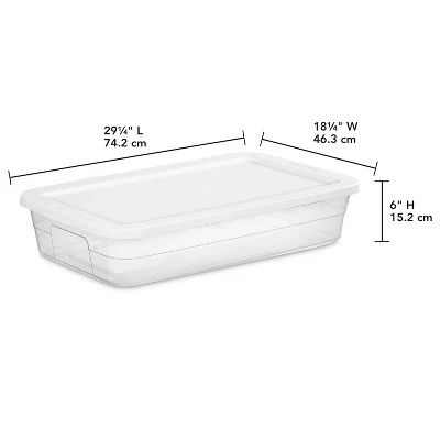 41qt Clear Under Bed Storage Box White - Brightroomâ„¢