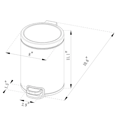 5L Round Step Trash Can - Brightroomâ„¢ - Image 3