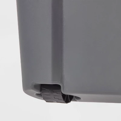 45gal Latching Storage Tote - Brightroomâ„¢: Portable Plastic Container With Lid, Universal Storage, Gray, 45 Gallon Capacity - Image 2