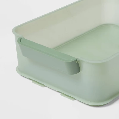 Click In Place 10qt Plastic Storage Bin For Home And Office Organization Green Tint - Brightroom™​ - Image 2