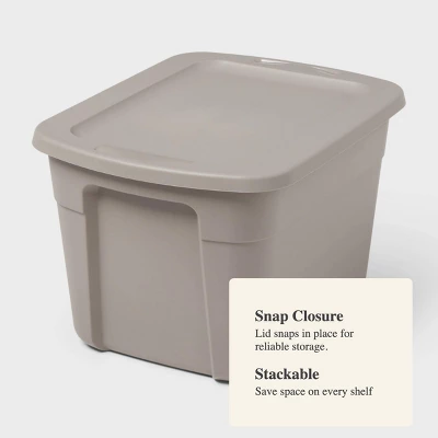 18gal Non-Latching Storage Tote Gray - Brightroomâ„¢ - Image 3