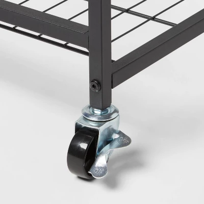 Storage Cart Black Metal With Natural Wood - Brightroomâ„¢ - Image 2