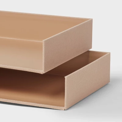 Canvas Paper Tray Little Brown - Brightroomâ„¢: Desk & Office Organization Set, Letter Tray, Polyester Canvas, - Image 2