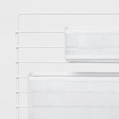Mesh Wall Office Supply Organizer White - Brightroomâ„¢ - Image 2