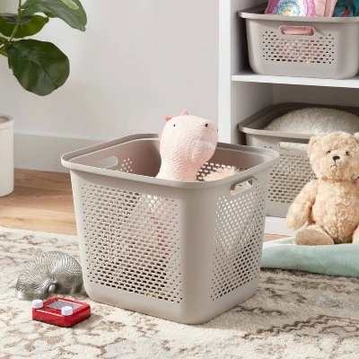 Large Decorative Plastic Bin With Cutout Handles - Brightroomâ„¢