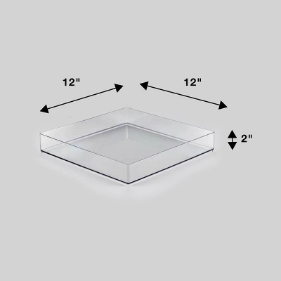 12'' X 12'' X 2" All Purpose Storage Tray - Brightroomâ„¢: Clear Plastic Bathroom Organizer Tray - Image 3