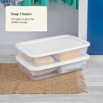 41qt Clear Under Bed Storage Box White - Brightroomâ„¢ - Image 3