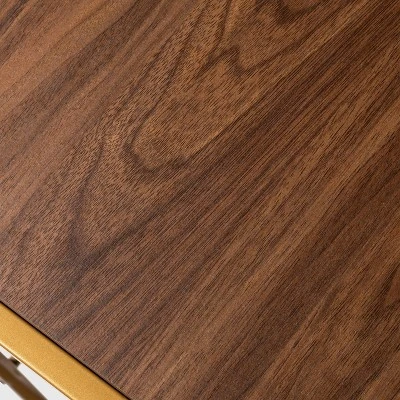 4 Tier Shoe Rack Brass With Walnut Wood - Brightroomâ„¢ - Image 3