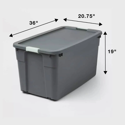 45gal Latching Storage Tote - Brightroomâ„¢: Portable Plastic Container With Lid, Universal Storage, Gray, 45 Gallon Capacity - Image 4
