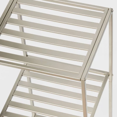 Short Bath Storage Tower Brushed Nickel Metal - Brightroomâ„¢ - Image 2