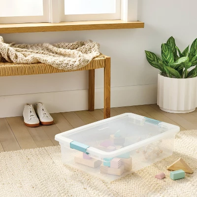 32qt Clear Storage Bin With Latches - Brightroomâ„¢