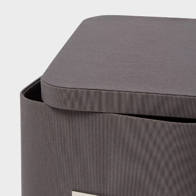 Medium Decorative Fabric Box Charcoal - Brightroomâ„¢: Rectangle Storage, 7" H X 13" D X 10" W, Polypropylene & Polyester - Image 2