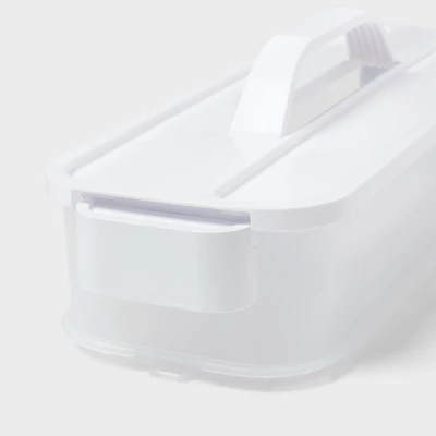 Click In Place Slim Lid With Handle For Plastic Storage Bins Home And Office Organization White- Brightroomâ„¢ - Image 2