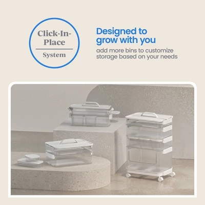 3pk Click In Place 30oz Insert Storage Containers White And Clear - Brightroomâ„¢ - Image 4