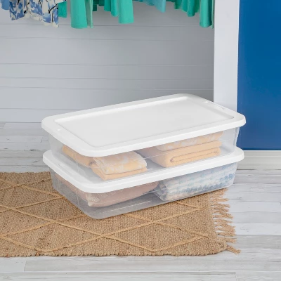 41qt Clear Under Bed Storage Box White - Brightroomâ„¢ - Image 2